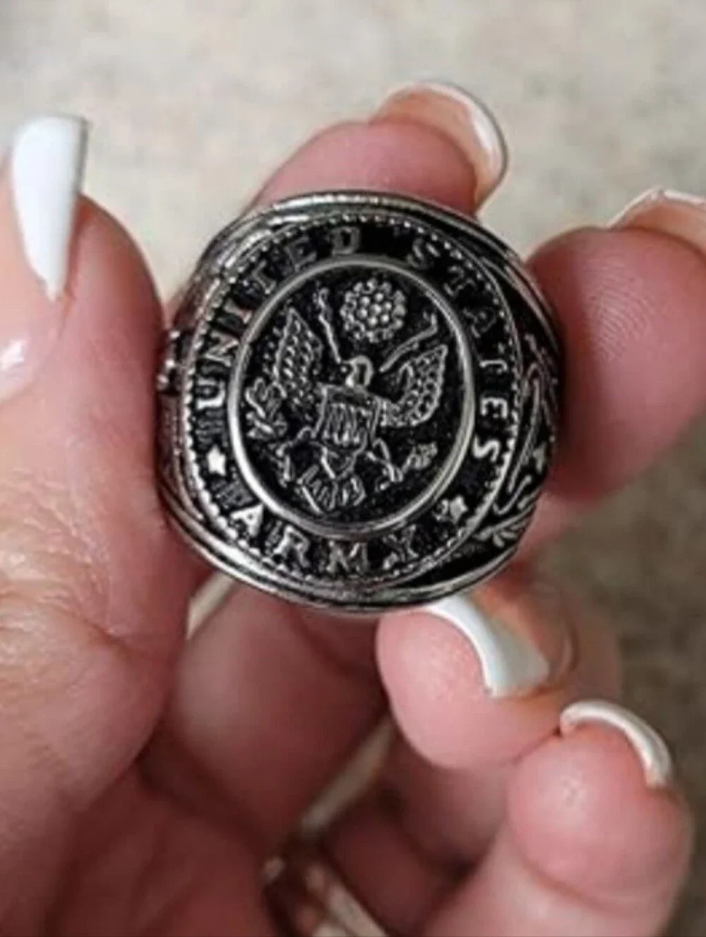 New Stainless steel US Army American Flag Eagle ring Sizes 7 - 13 Available